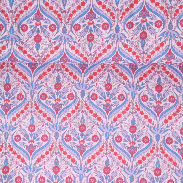 Tissu Coton imprimé indien Anaya sur fond Blanc