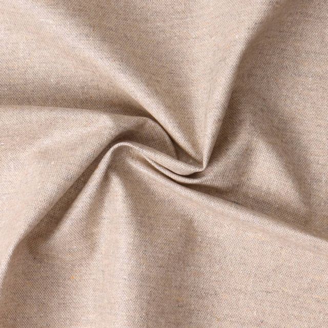 Tissu Toile de Coton enduite Mistraline aspect Lin uni Beige