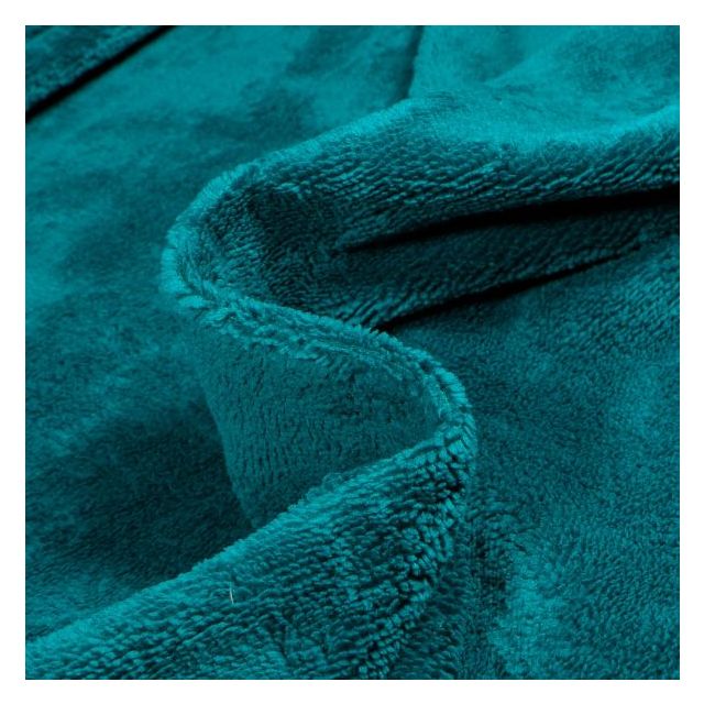 Tissu Micro Éponge Bambou uni Bleu paon - Coupon de 3 mètres