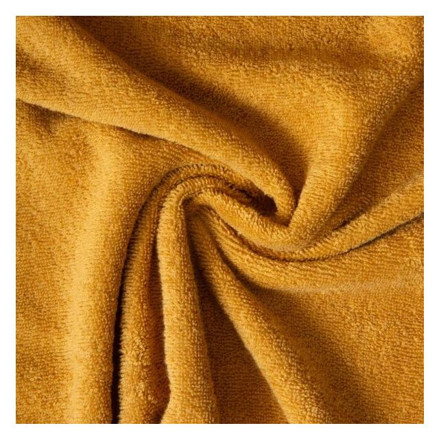 Tissu Eponge uni 400 g/m² Jaune moutarde - Coupon de 3 mètres