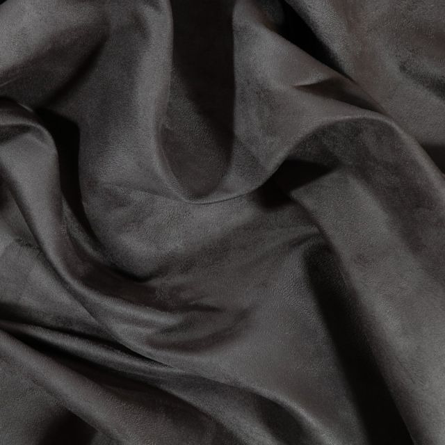 Coupon Tissu Suédine d'ameublement Gris acier - Coupon de 110 cm