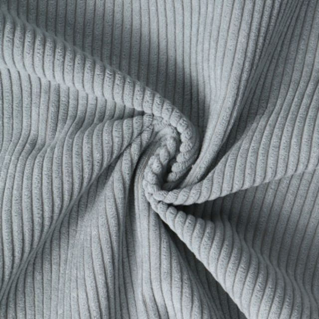 Tissu Velours d'ameublement côtelé Emy uni Gris clair