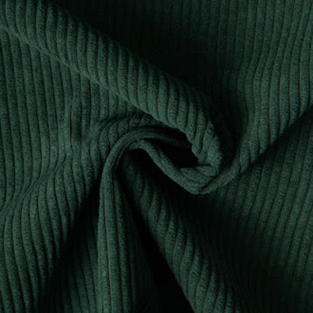 issu Velours d'ameublement côtelé Emy uni Vert sapin