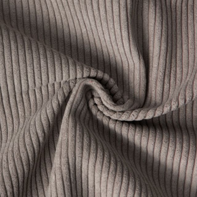 issu Velours d'ameublement côtelé Emy uni Taupe