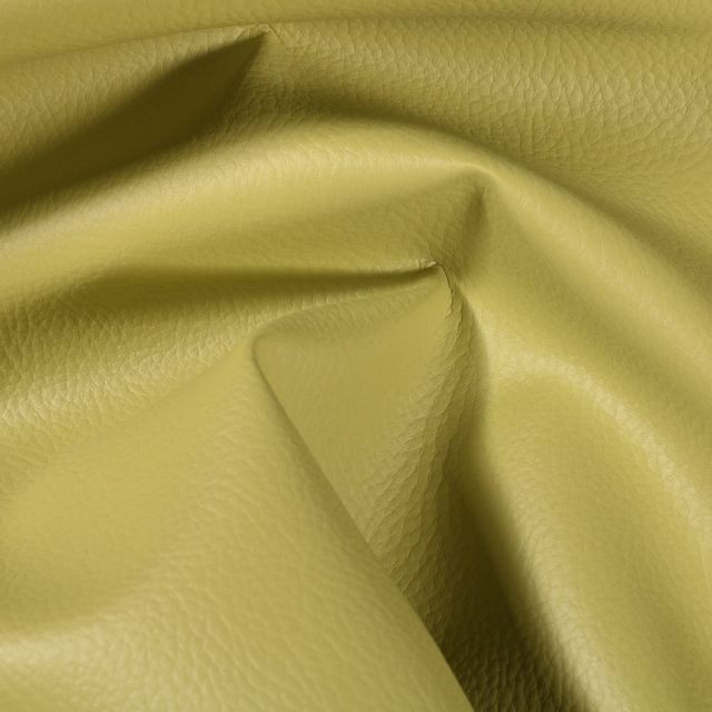 Coupon Simili cuir d'ameublement uni Vert fenouil - Coupon de 20 cm