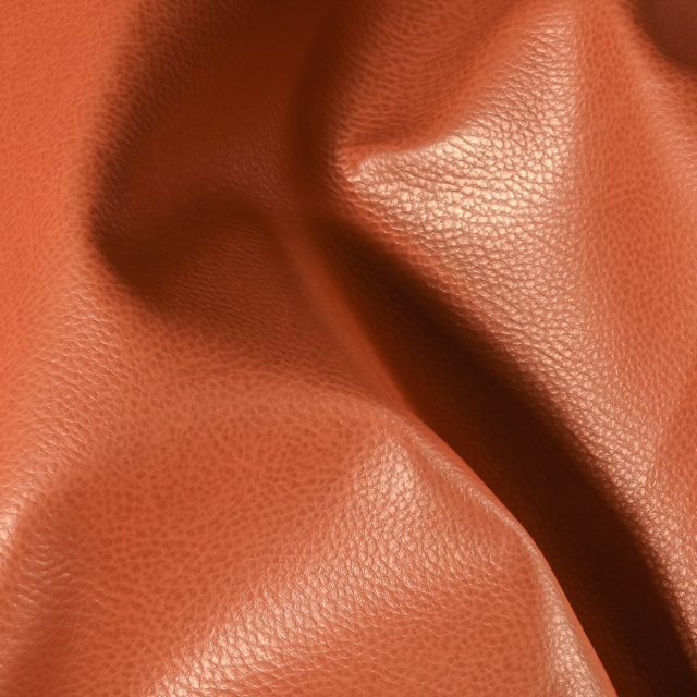 Simili cuir d'ameublement uni Cuivre - Par 50 cm