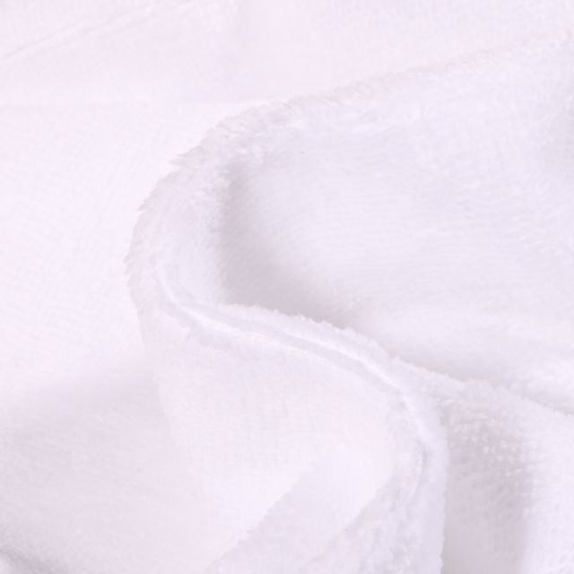 Coupon Tissu Micro Éponge Bambou Téa Blanc - Coupon de 90 cm