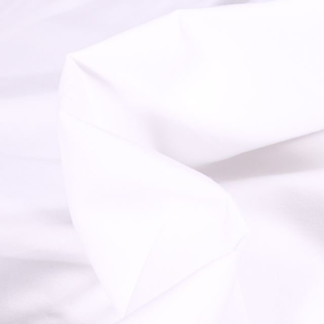 Coupon Tissu Popeline de coton mercerisé uni Elise Blanc - Coupon de 50 cm