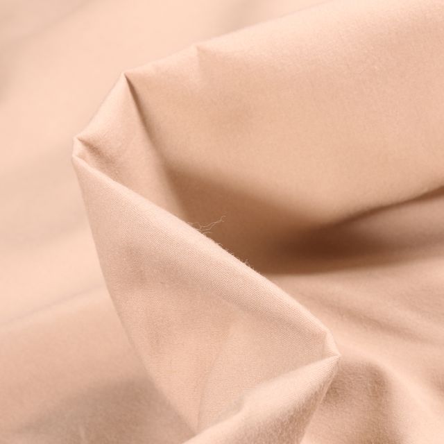 Tissu Popeline de coton mercerisé uni Elise Beige
