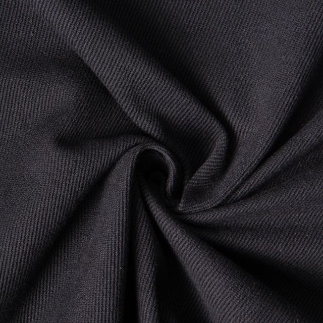 Tissu Coton Sergé d'ameublement Sisal uni Noir