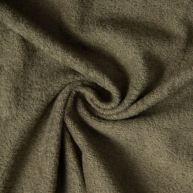 Tissu Eponge  Spa 400 g/m2 uni Vert kaki