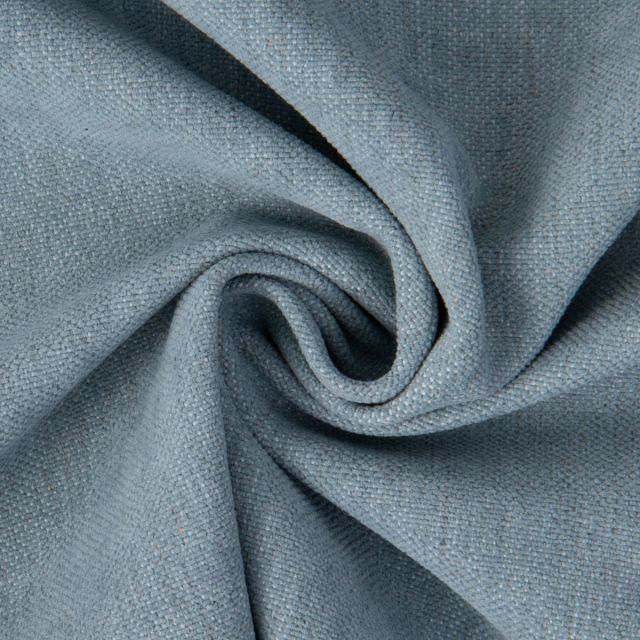 Tissu Lin d’ameublement toucher velours et envers antidérapant uni Bleu céladon