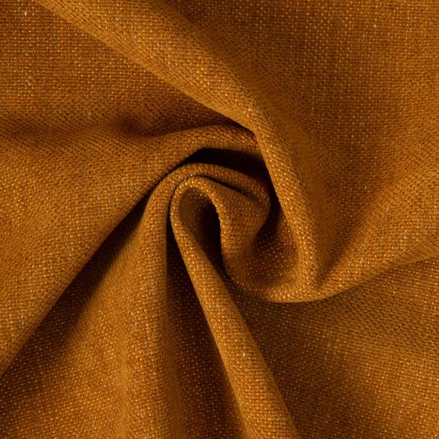 Tissu Lin d’ameublement toucher velours et envers antidérapant uni Rouille chiné