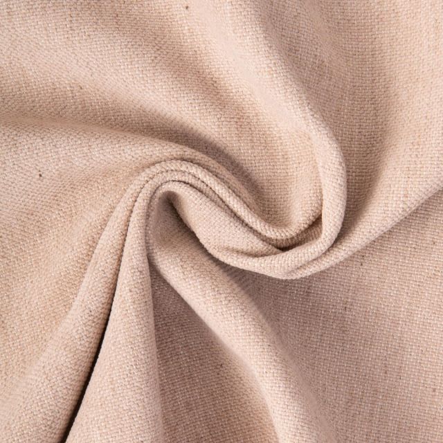 Tissu Lin d’ameublement toucher velours et envers antidérapant uni Naturel