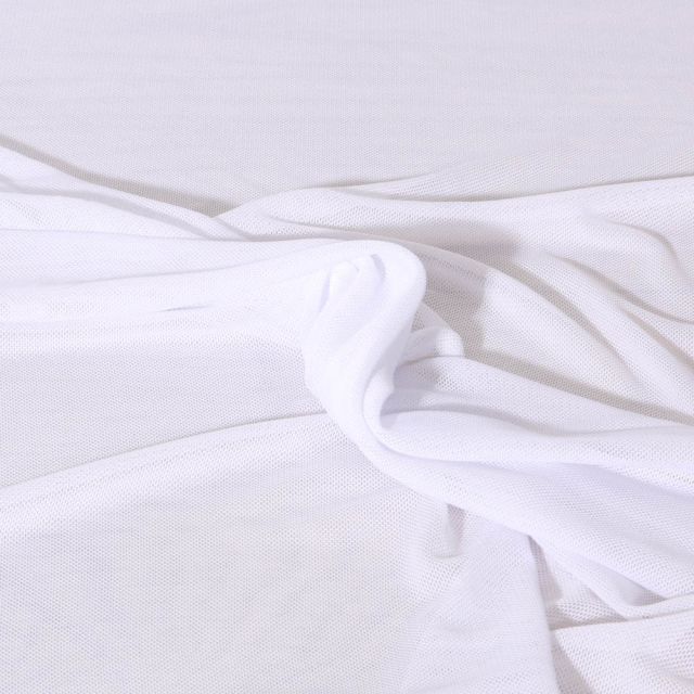 Tissu Tulle  extensible d'habillement Maëlyne uni Blanc