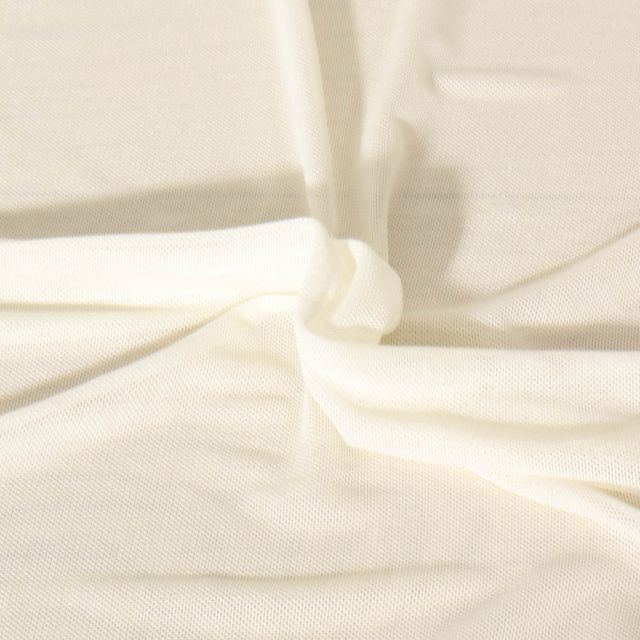 Tissu Tulle  extensible d'habillement Maëlyne uni Ecru