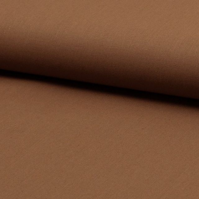 Coupon Tissu Coton uni Marron noisette - Coupon de 30 cm