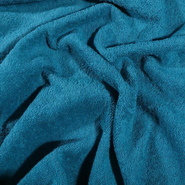 Coupon Tissu Eponge Premium 400 g/m² Bleu canard - Coupon de 80 cm