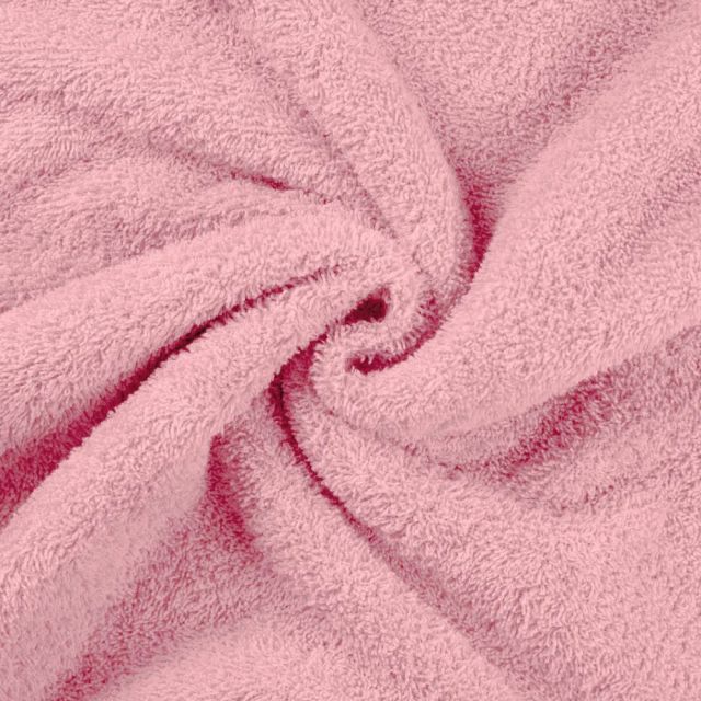 Coupon Tissu Eponge légère 340 g/m² uni Rose pastel - Coupon de 330 cm