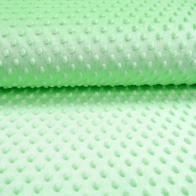 Tissu Minky Ultra doux Pois Vert Jade - Par 10 cm