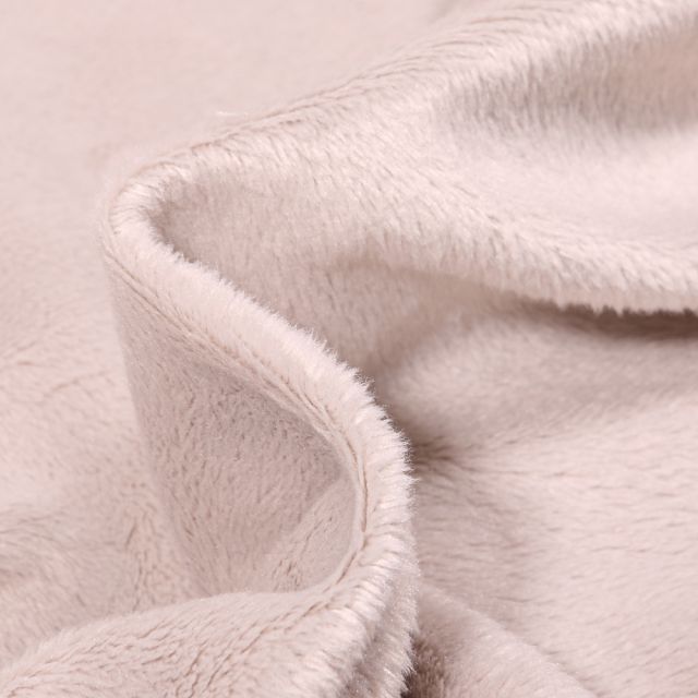 Tissu Minky Ultra doux Ras Taupe x10cm
