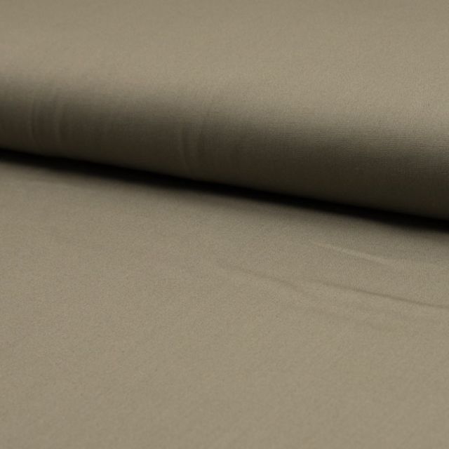 Tissu Popeline de coton unie Beige foncé - Par 10 cm