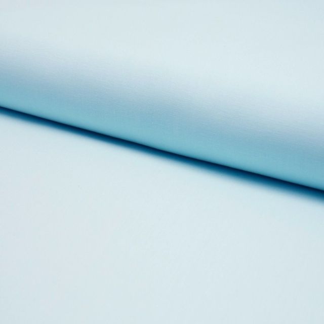 Tissu Voile de coton uni Bleu ciel - Par 10 cm