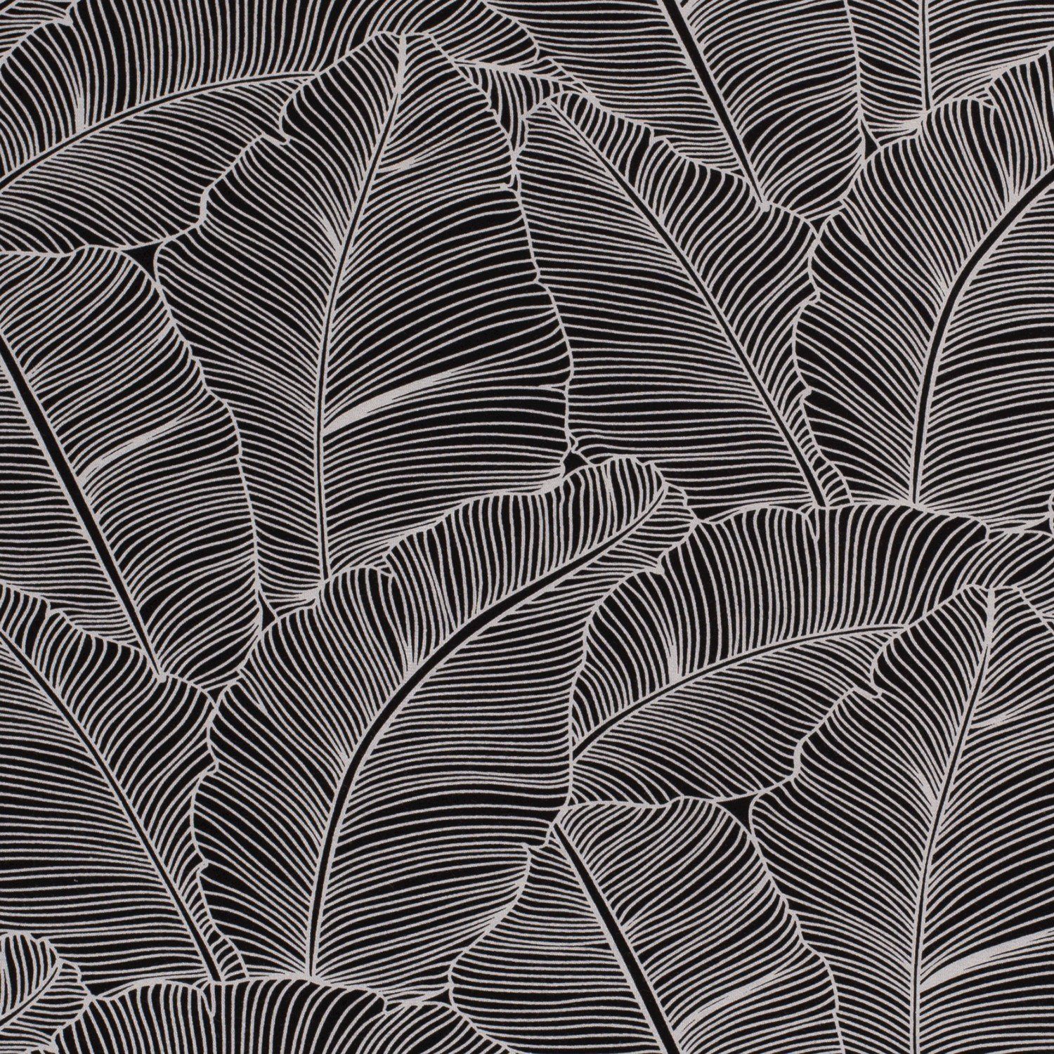tissu au mètre,imprimé feuilles tropicales,blanc noir tissu jersey coton  viscose extensible pour vêtements et les textiles[421]