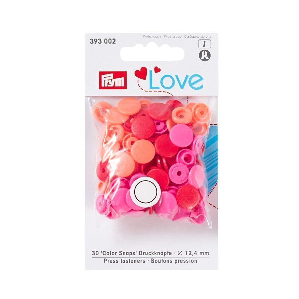 Boutons pression Prym Colors Snaps Mini Love 9mm Optique couture Rose -  Sachet 36
