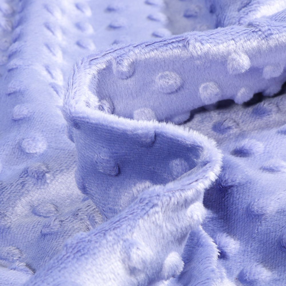 Tissu Minky Ultra doux Pois Bleu lavande - Par 10 cm