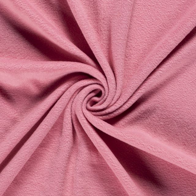 Tissu  Polaire uni Vieux rose - Par 10 cm