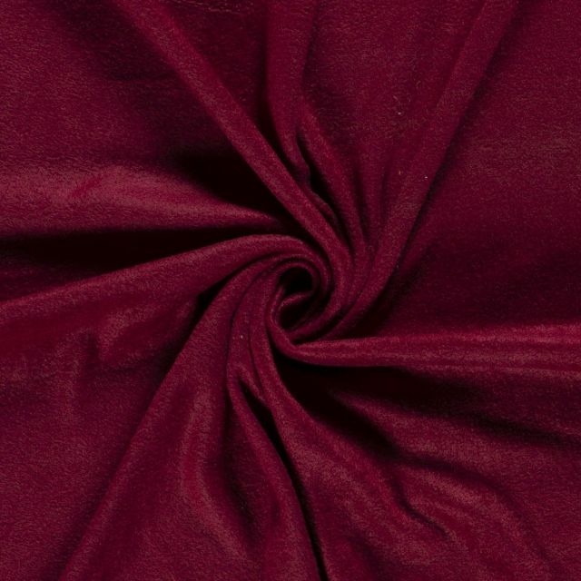 Tissu  Polaire uni Bordeaux - Par 10 cm