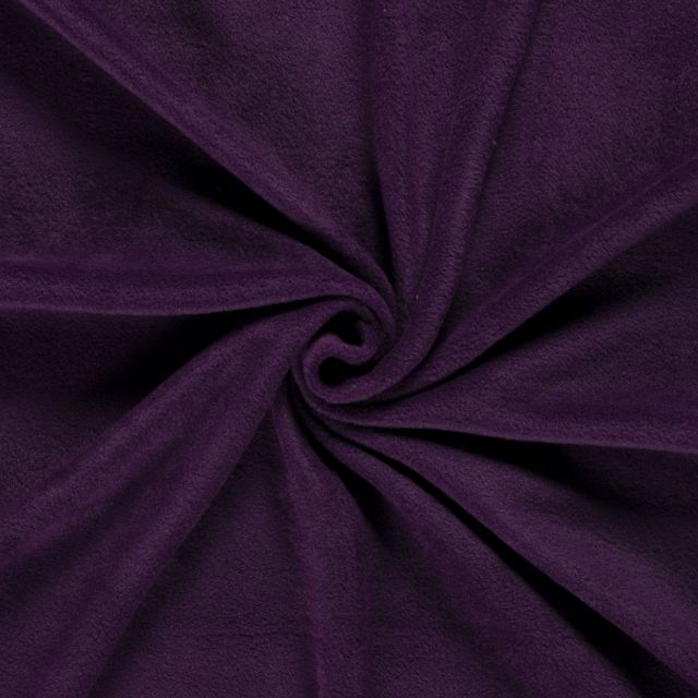 Tissu  Polaire uni Prune - Par 10 cm