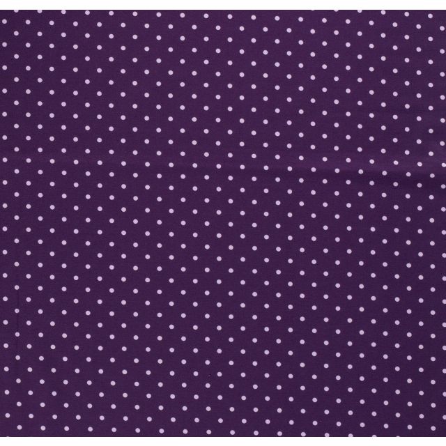 Tissu Jersey Coton Pois parme sur fond Violet - Par 10 cm