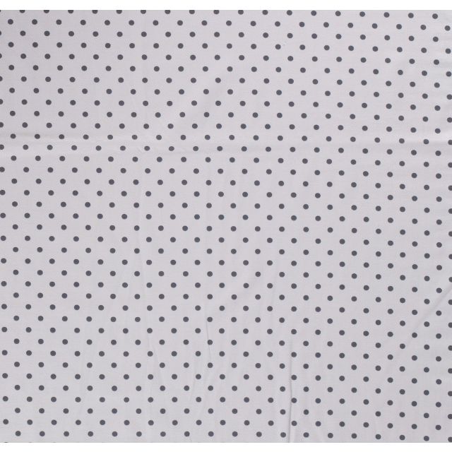 Tissu Jersey Coton Pois anthracite sur fond Gris - Par 10 cm