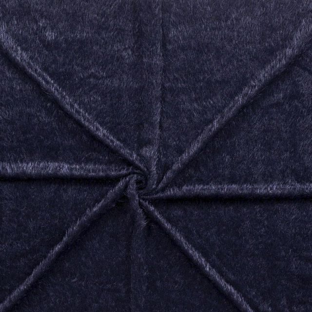 Tissu Fausse fourrure Longs poils Alba Bleu marine - Par 10 cm