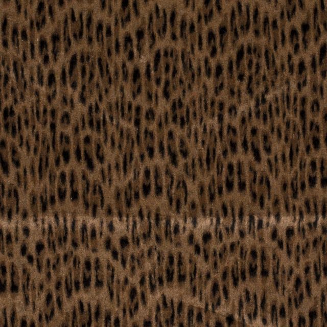 Tissu lainage Jacquard Tâches léopards sur fond Camel - Par 10 cm