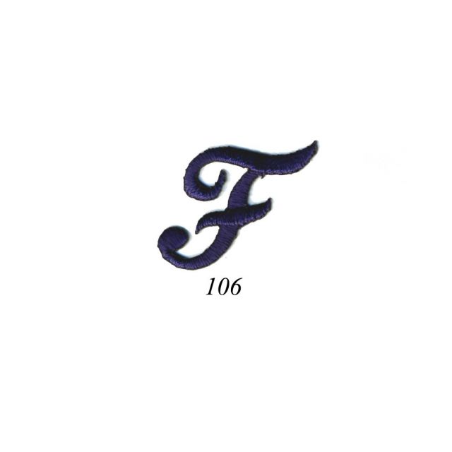 Ecusson Thermocollant Lettre Calligraphie Anglaise "F" Marine
