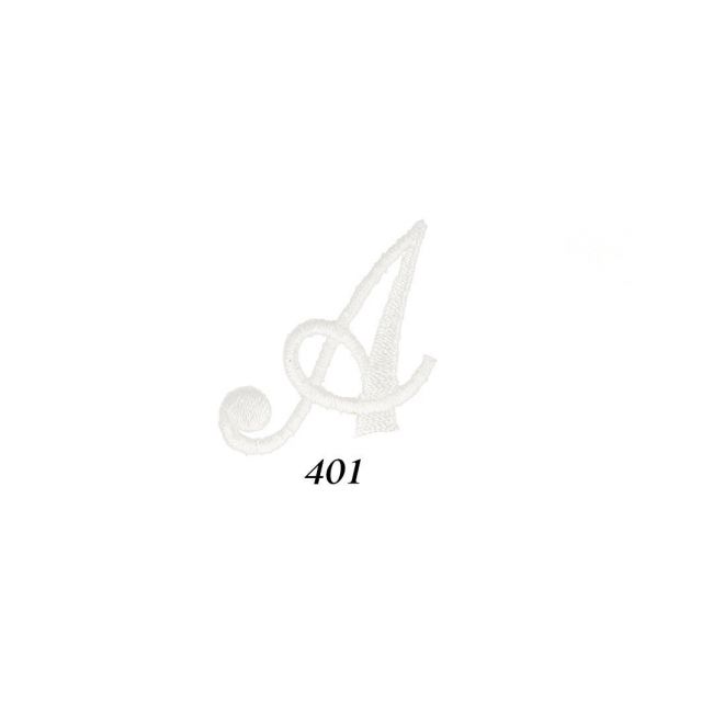 Ecusson Thermocollant Lettre Calligraphie Anglaise "A" Blanche