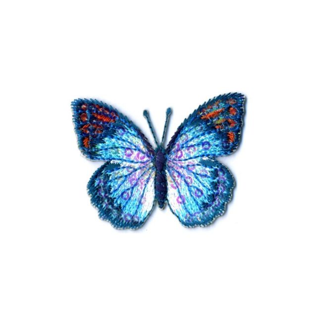 Ecusson Thermocollant Papillon à paillettes Bleu