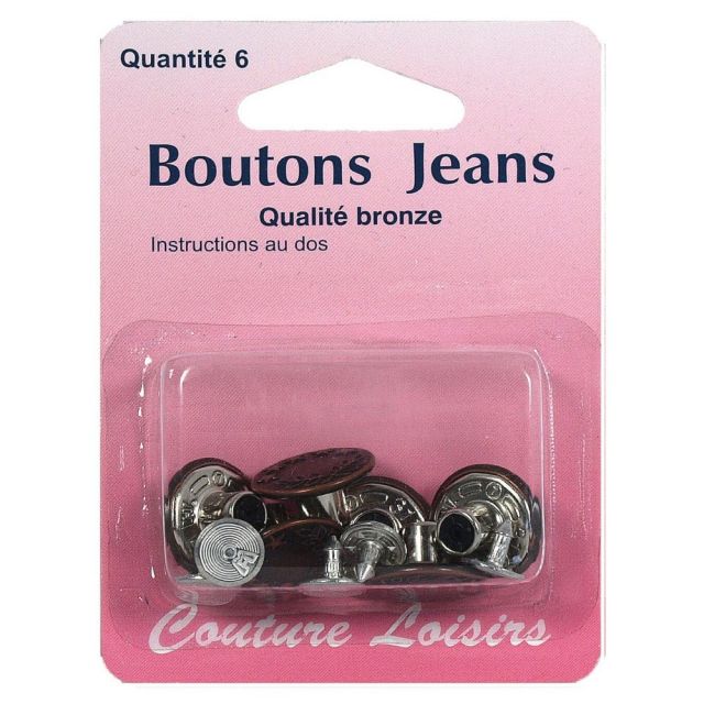 Boutons jeans couleur bronze x6