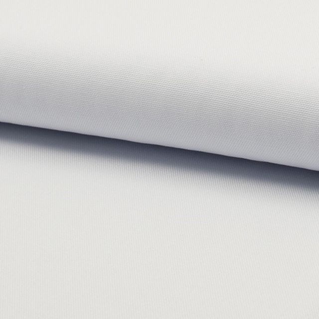Tissu Coton Sergé d'ameublement uni Blanc - Par 10 cm
