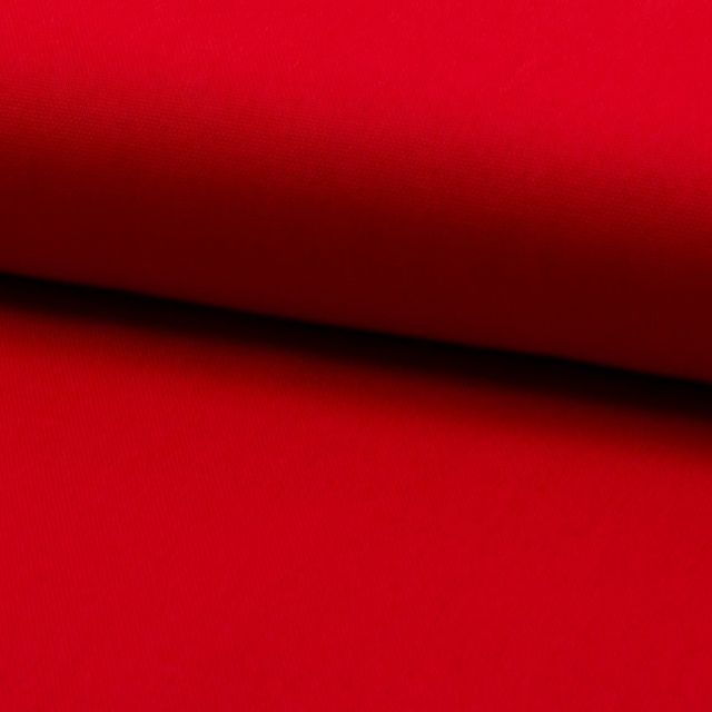 Tissu Coton Sergé d'ameublement uni Rouge - Par 10 cm