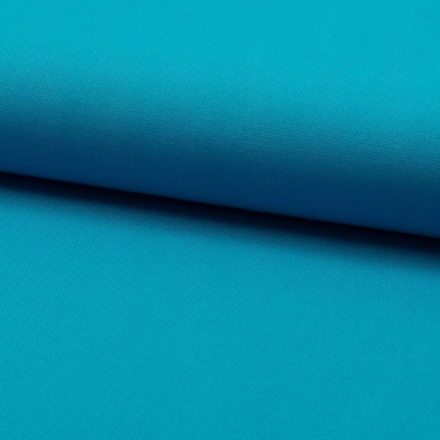 Tissu Coton Sergé d'ameublement uni Turquoise - Par 10 cm