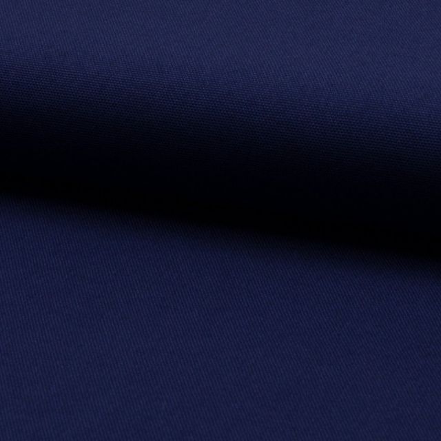 Tissu Coton Sergé d'ameublement uni Denim - Par 10 cm
