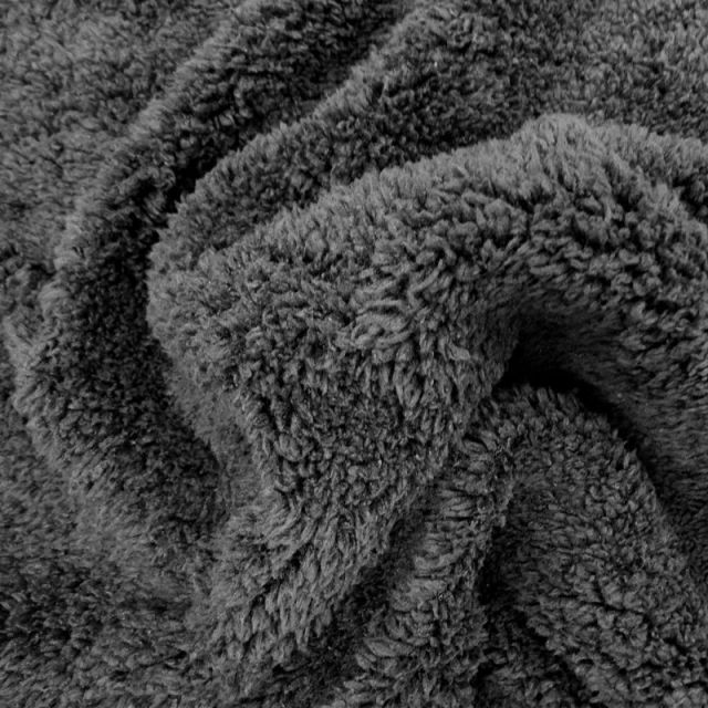 Fausse fourrure mouton Noir - Par 10 cm