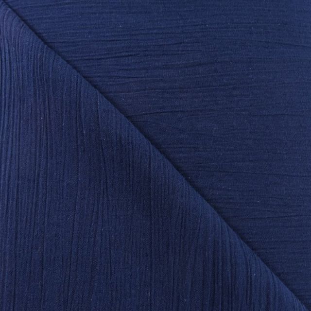 Tissu Crépon Bleu marine x10cm
