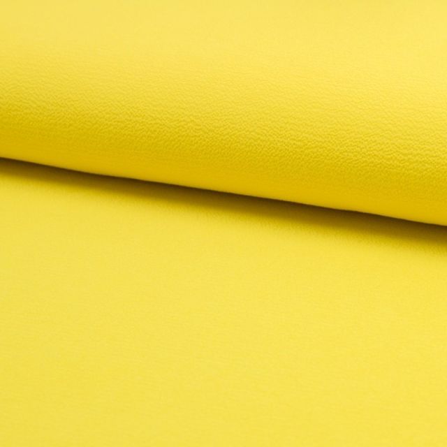 Tissu Crêpe stretch Jaune citron - Par 10 cm