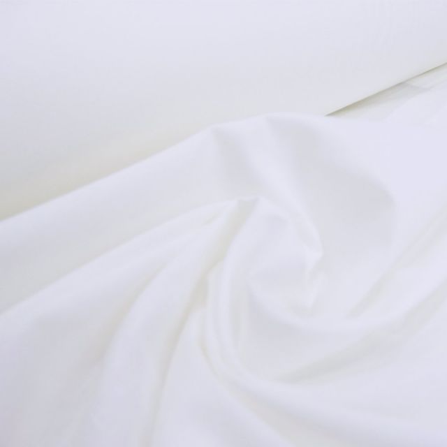 Tissu Batiste Blanc - Par 10 cm