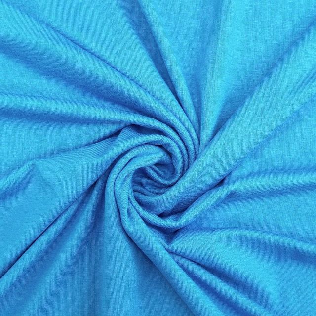 Tissu Jersey Viscose uni Bleu turquoise x10cm